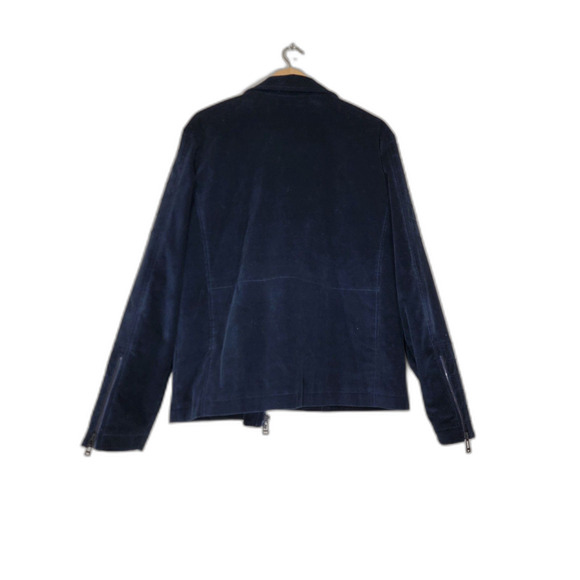 Moda Crise Slim Fit Men's Side Zip Lapel Navy Blazer Jacket - 54R - Picture 3 of 10